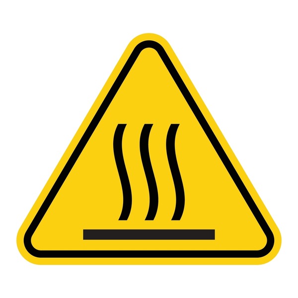 Hand burn caution sign